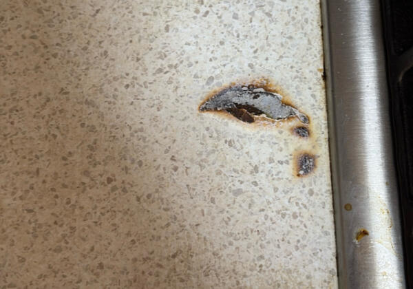 Laminate Burn Mark - Before Photo