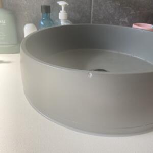 Chip On Outside Edge Of Basin - Before